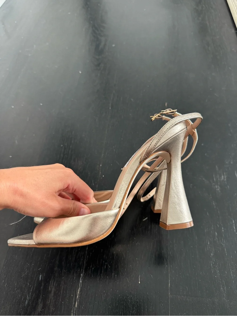Steve Madden Beki Metallic Gold Heel Sandals